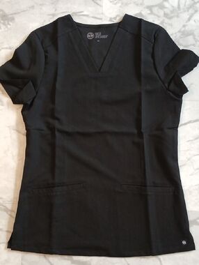 First Lifesaver Black V-Neck Women’s Scrub Top XXS